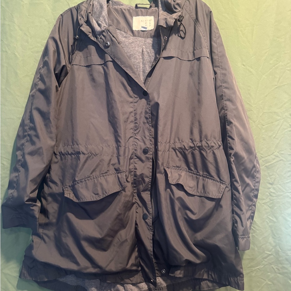 Gray Rain Utility Jacket with Lightweight Design